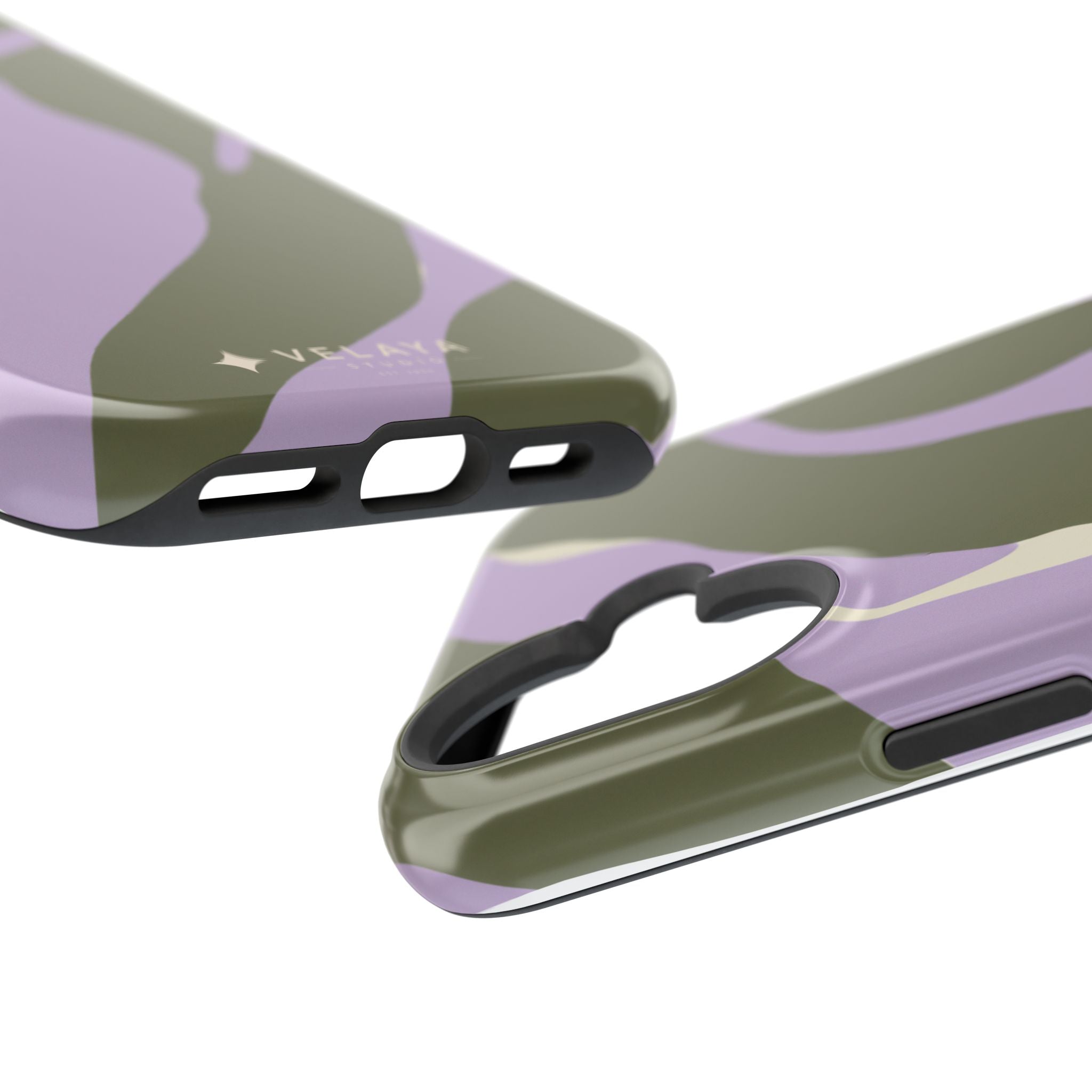 The Olive Lavender Camo Case