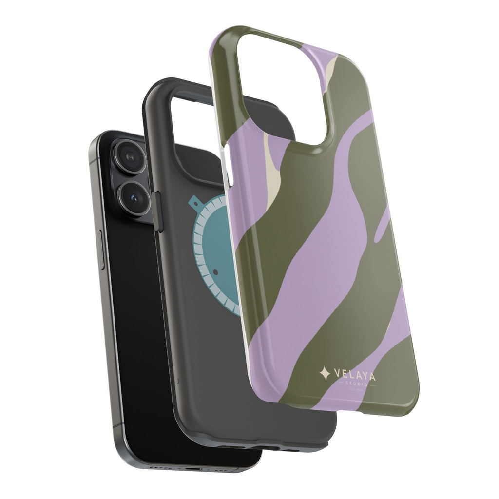 The Olive Lavender Camo Case