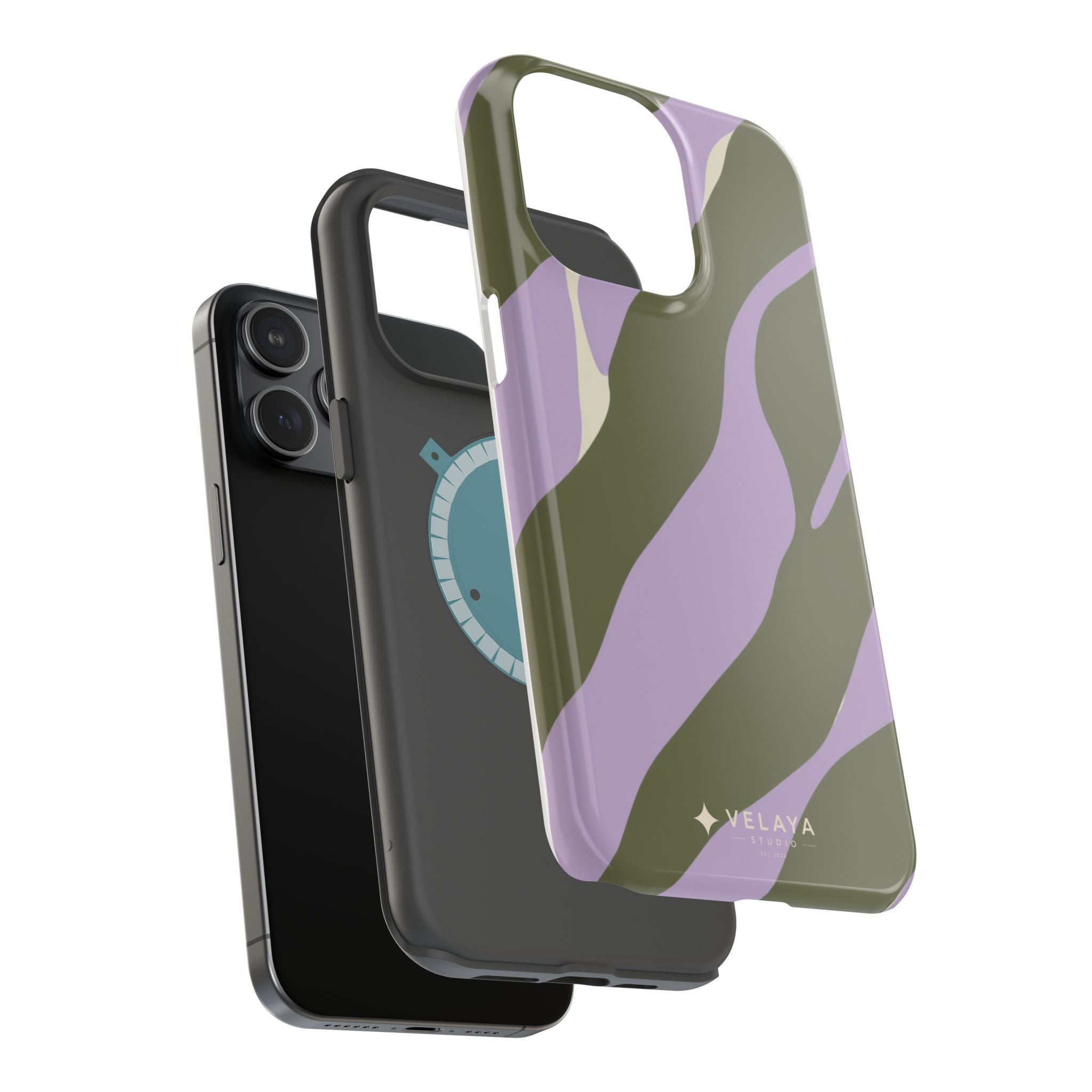 The Olive Lavender Camo Case