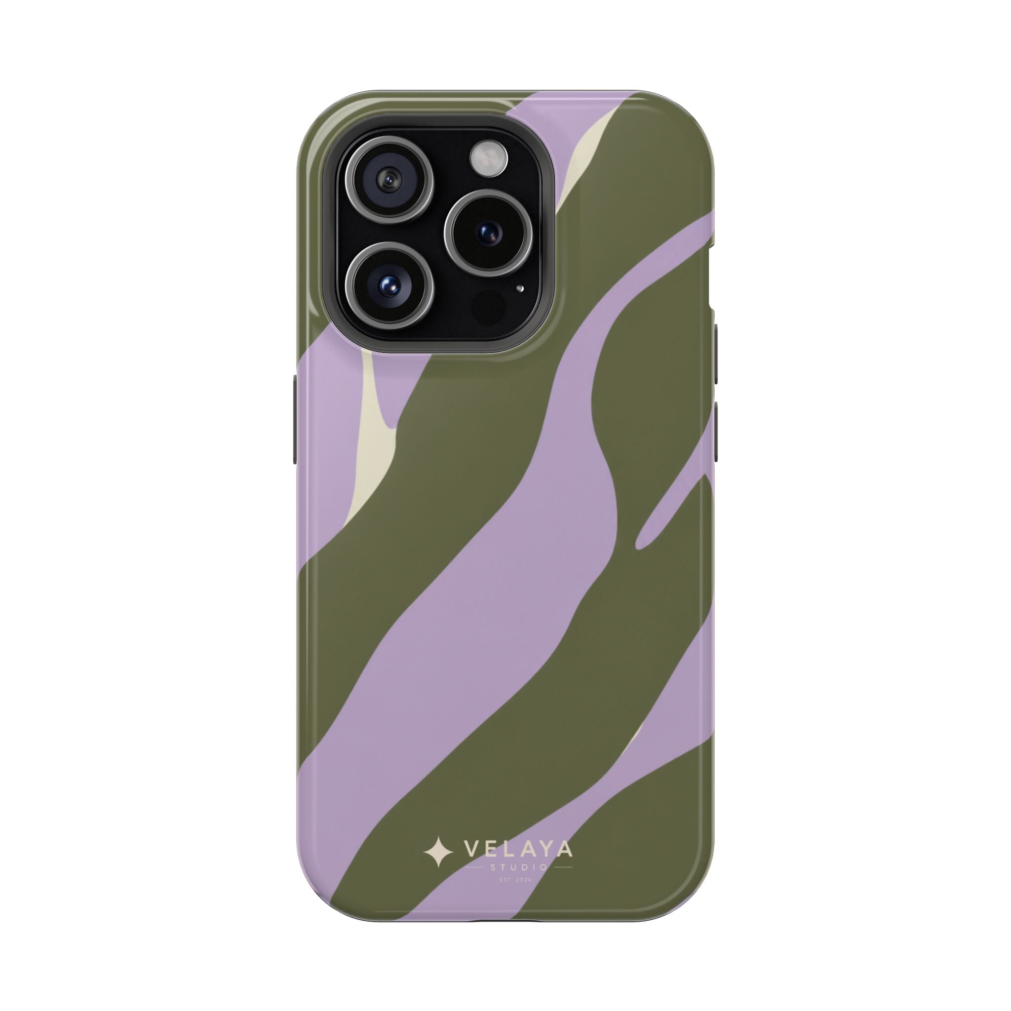 The Olive Lavender Camo Case