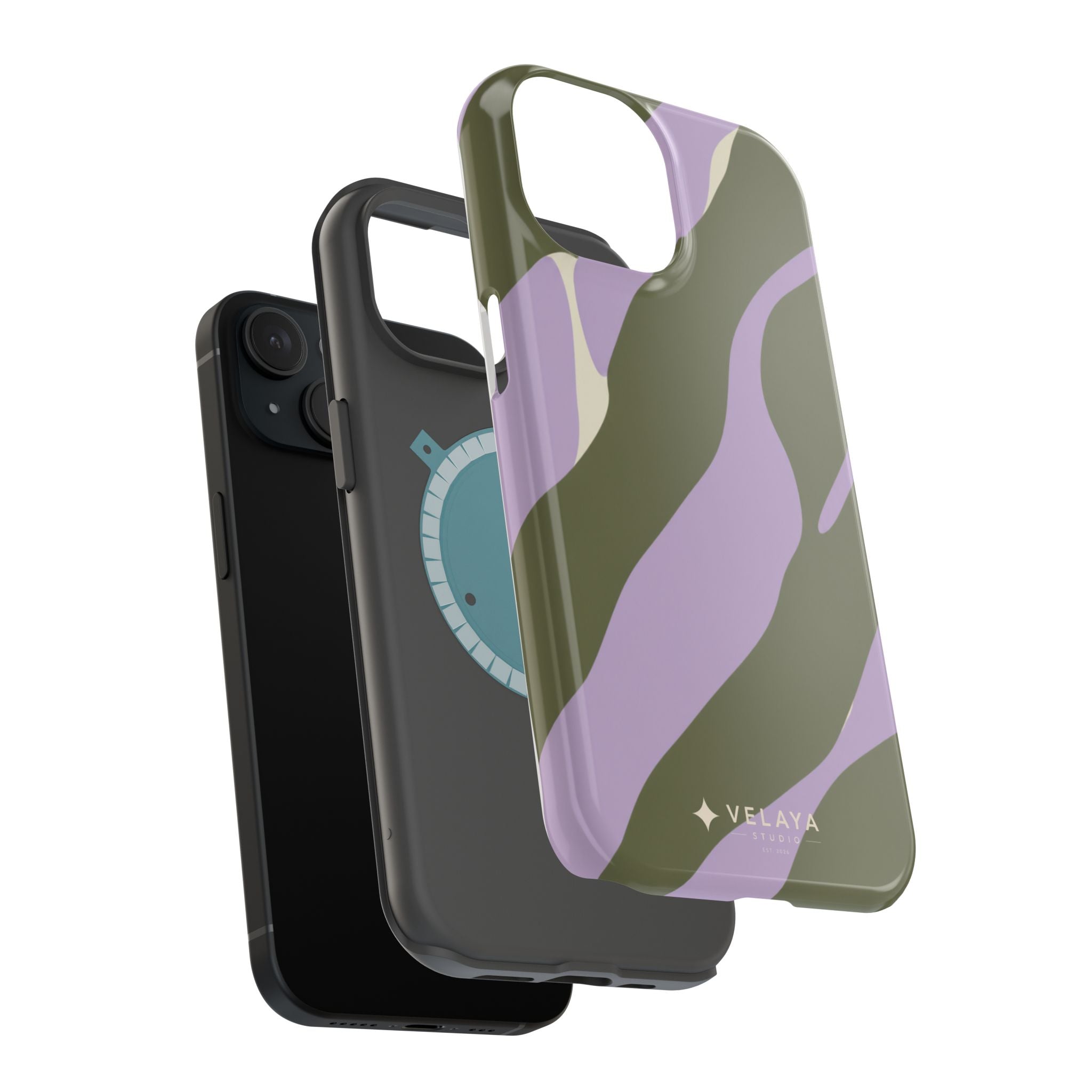The Olive Lavender Camo Case